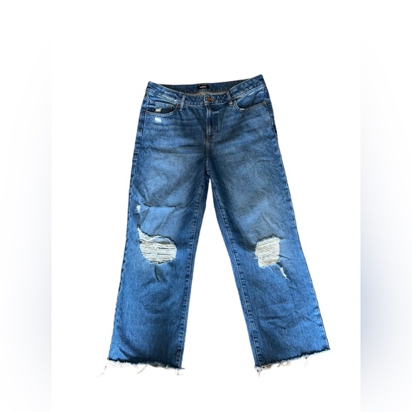 Medium Wash Ripped 90s Ankle Boot Jeans | Sz 10 Regular - Picture 4 of 7